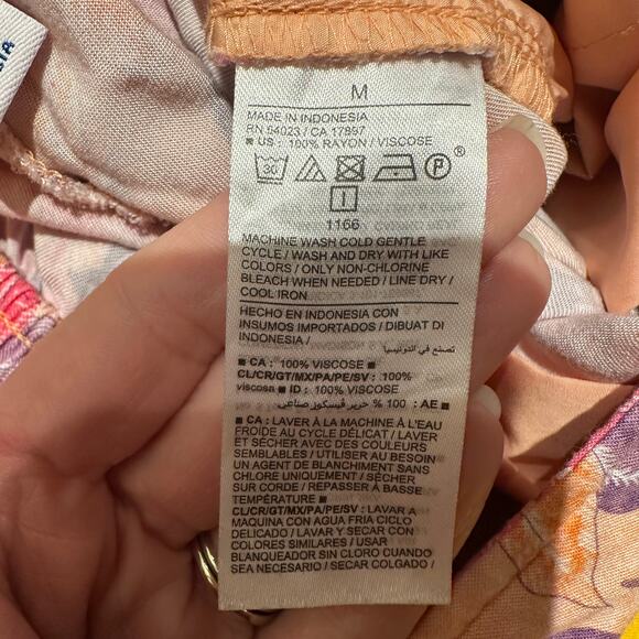 Old Navy Size Medium Floral Tropical Palazzo Dress Pant Ankle Capri - Picture 4 of 8